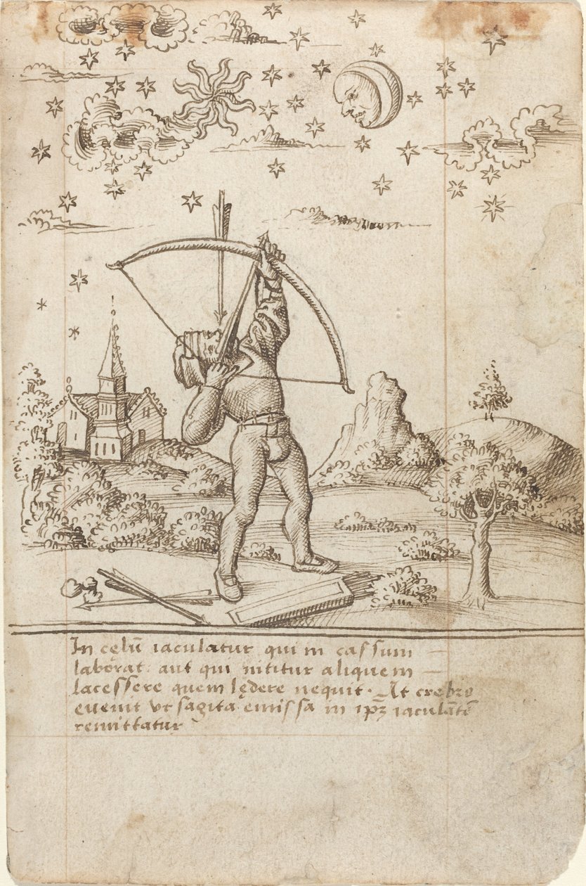 "Estás disparando al cielo" [fol. 9 recto] de French early 16th Century