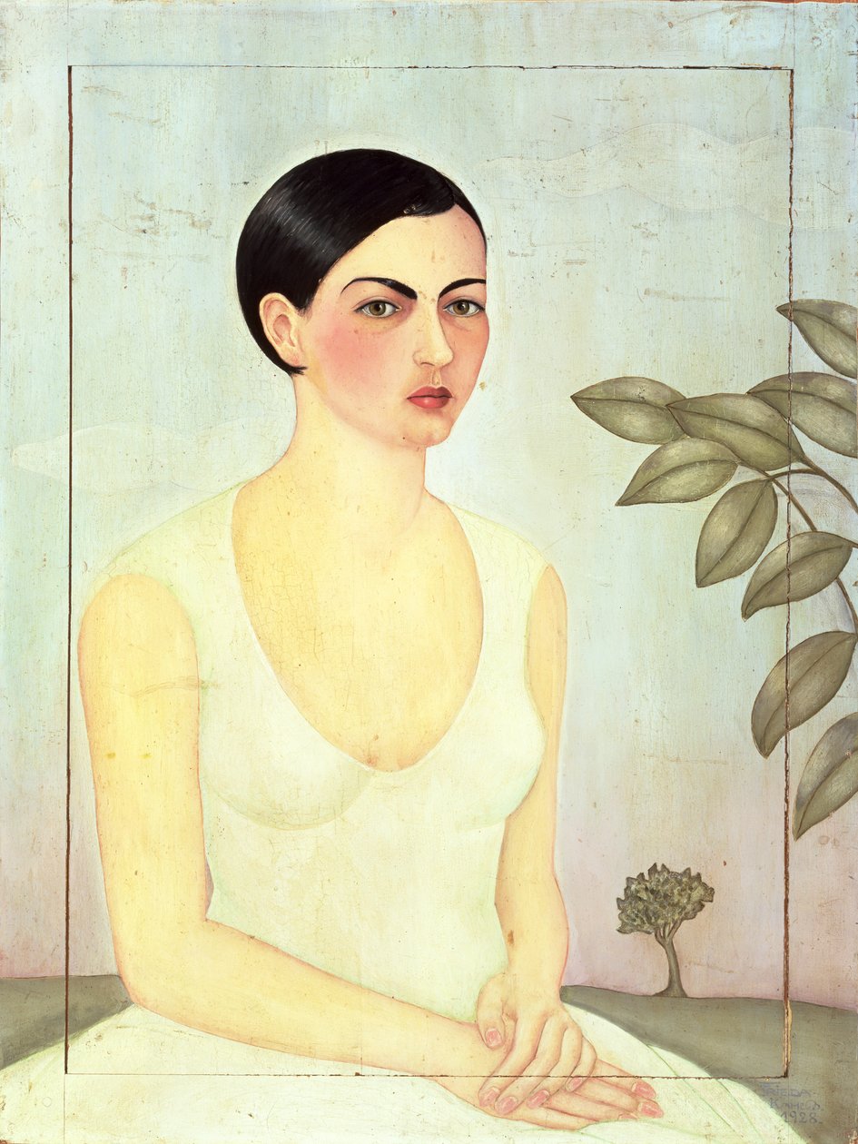 Dama de Blanco 1928 (óleo sobre tabla) de Frida Kahlo