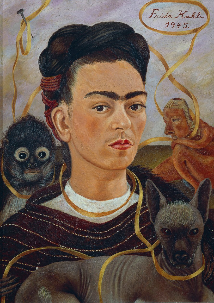 Autorretrato con Changuito de Frida Kahlo