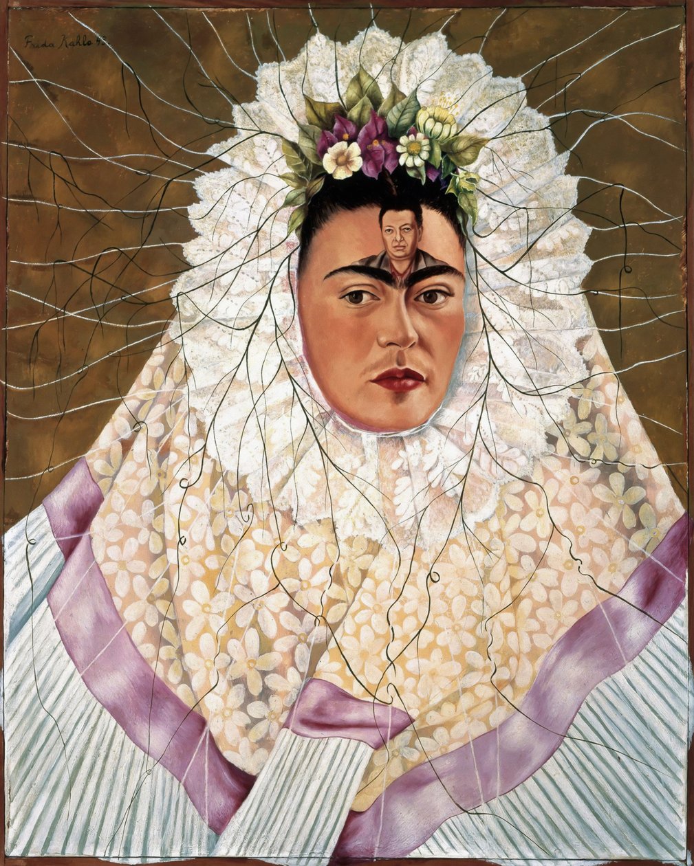 Autorretrato como Tehuana o Diego en mi mente de Frida Kahlo