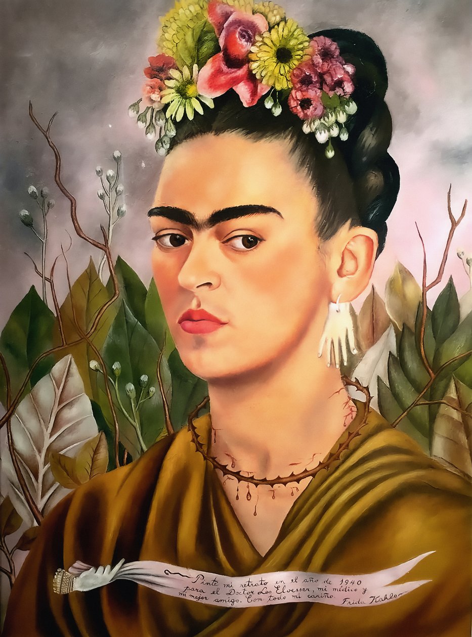 Autorretrato, dedicado al Dr. Eloesser de Frida Kahlo