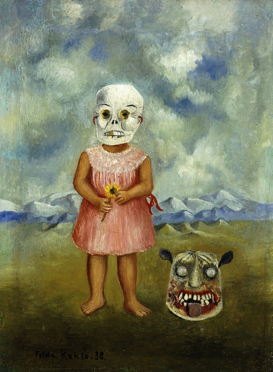 Ella Juega Sola o Niña con Máscara de la Muerte; Ella Juega Sola o Nina con Máscara de la Muerte de Frida Kahlo