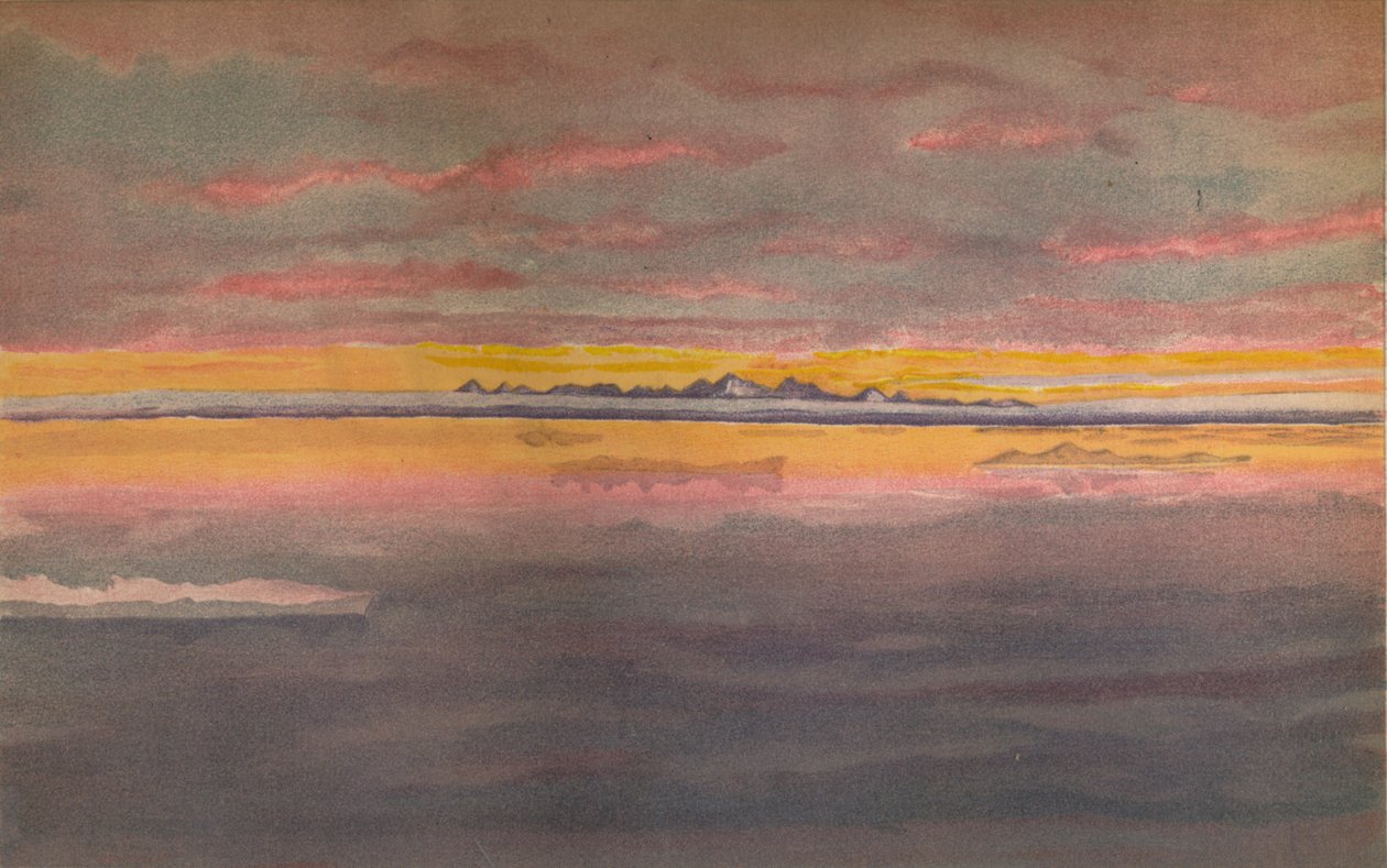 Atardecer en la Costa Norte de Asia, al Norte de la Boca del Chatanga, 1893, 1897 de Fridtjof Nansen