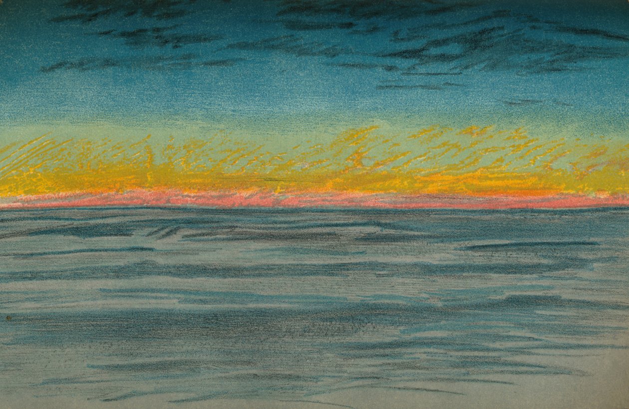 El Día Polar Menguante, 22 de septiembre de 1893. Boceto a Pastel, 1893 1897 de Fridtjof Nansen
