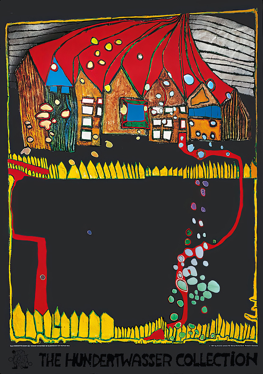 Casas en la nieve de Friedensreich Hundertwasser