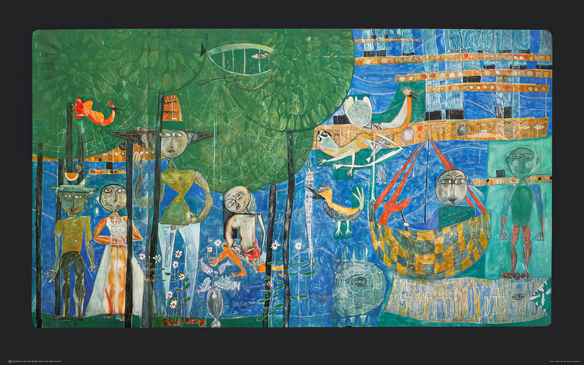 Paraíso: tierra de personas, aves y barcos de Friedensreich Hundertwasser