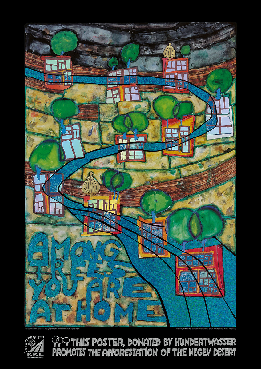 Entre los árboles te sientes como en casa de Friedensreich Hundertwasser