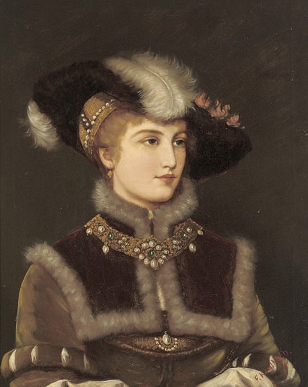 Retrato de una joven con sombrero de piel de Friedrich August von Kaulbach