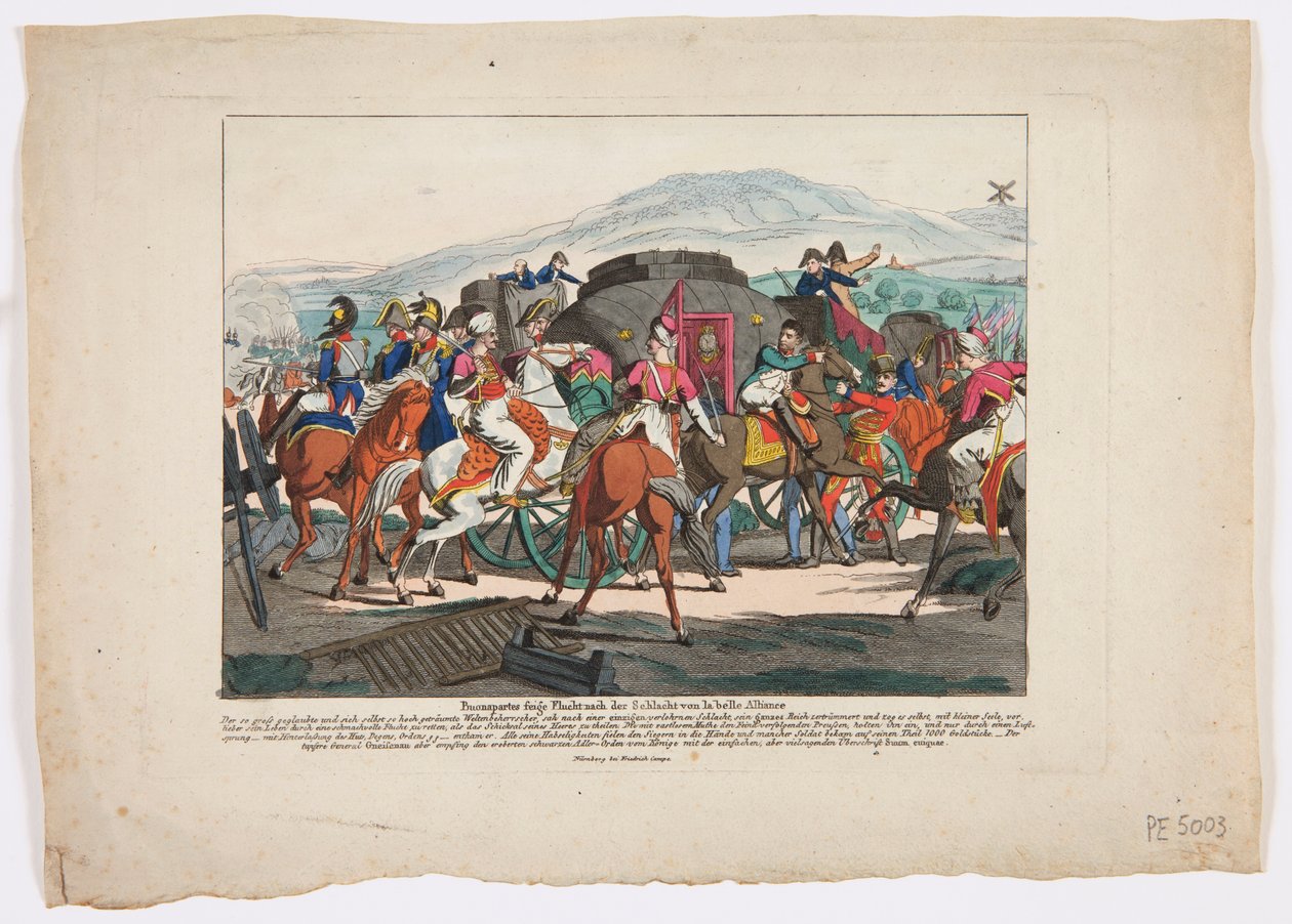 La Huida de Napoleón de la Batalla de Waterloo, 1815 de Friedrich Campe