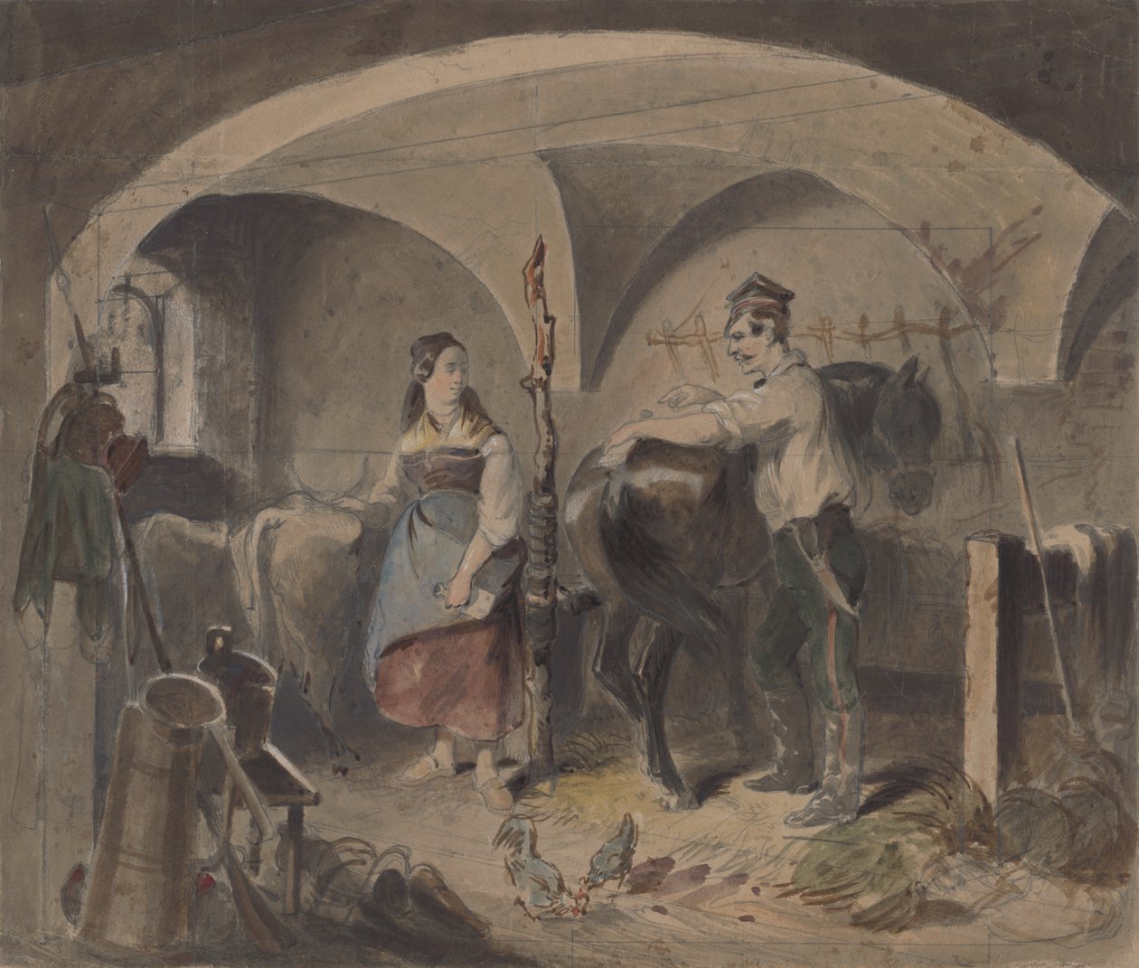 En los establos II de Friedrich Carl von Scheidlin