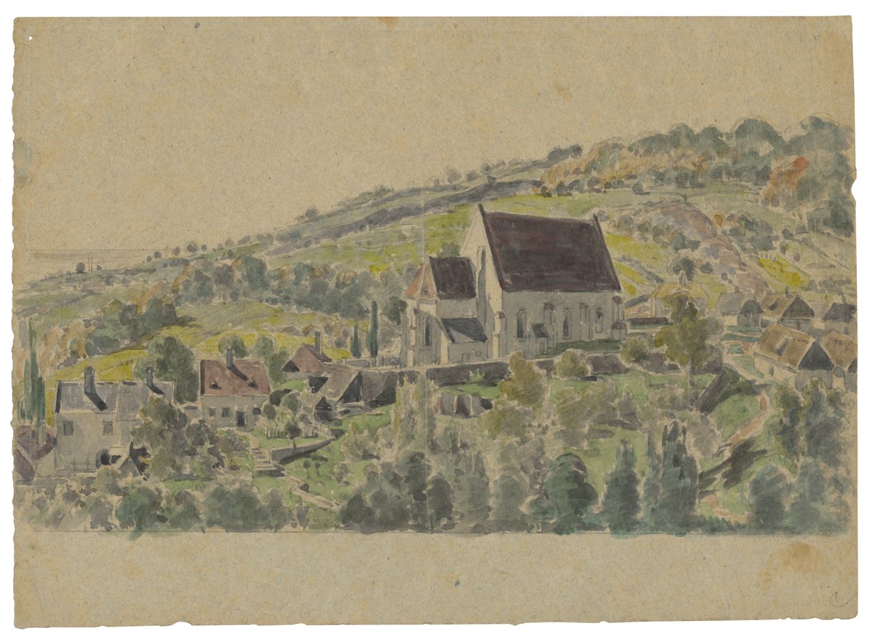 Vista de la iglesia gótica en Jur cerca de Bratislava de Friedrich Carl von Scheidlin