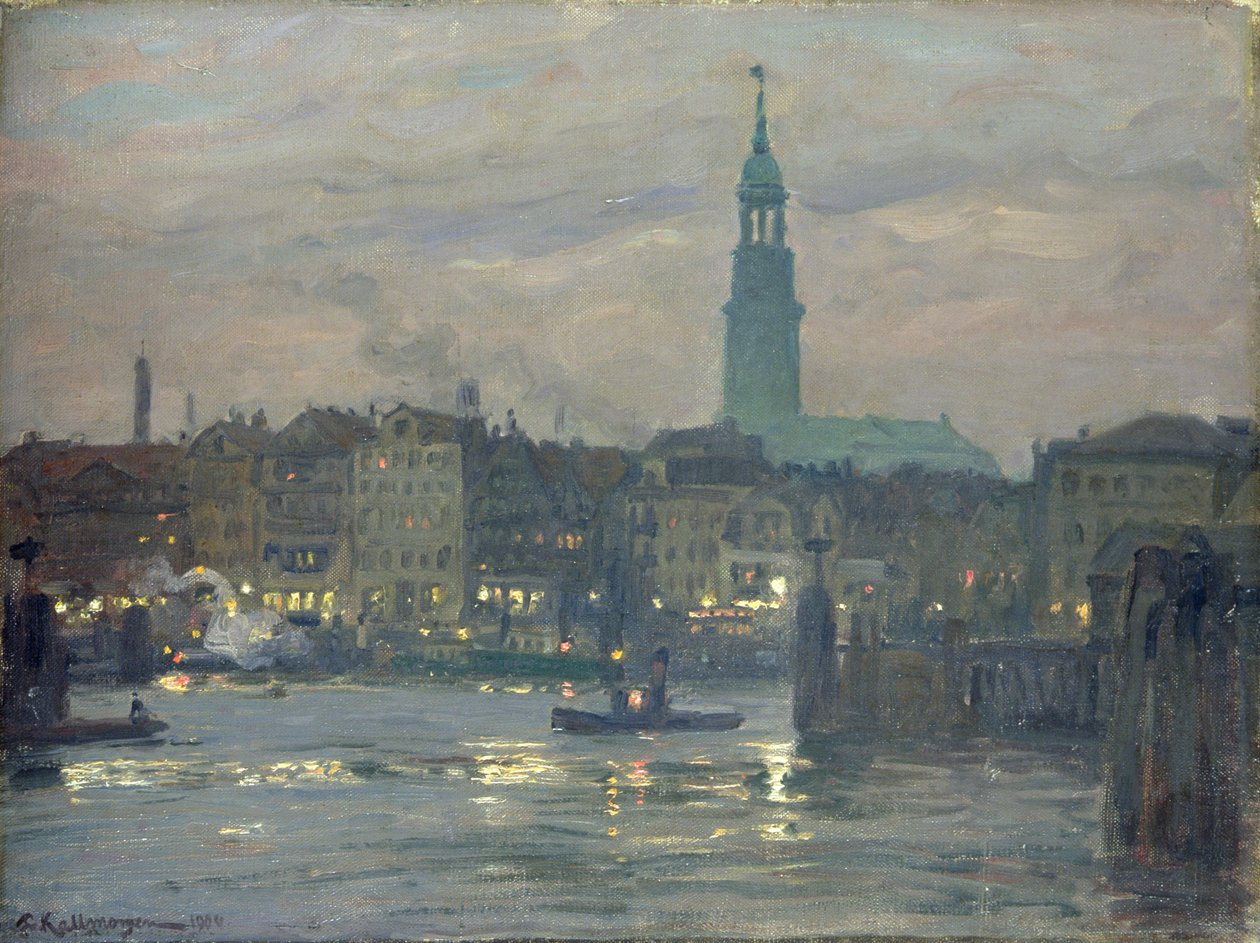 Encendiendo las luces, 1904 de Friedrich Kallmorgen