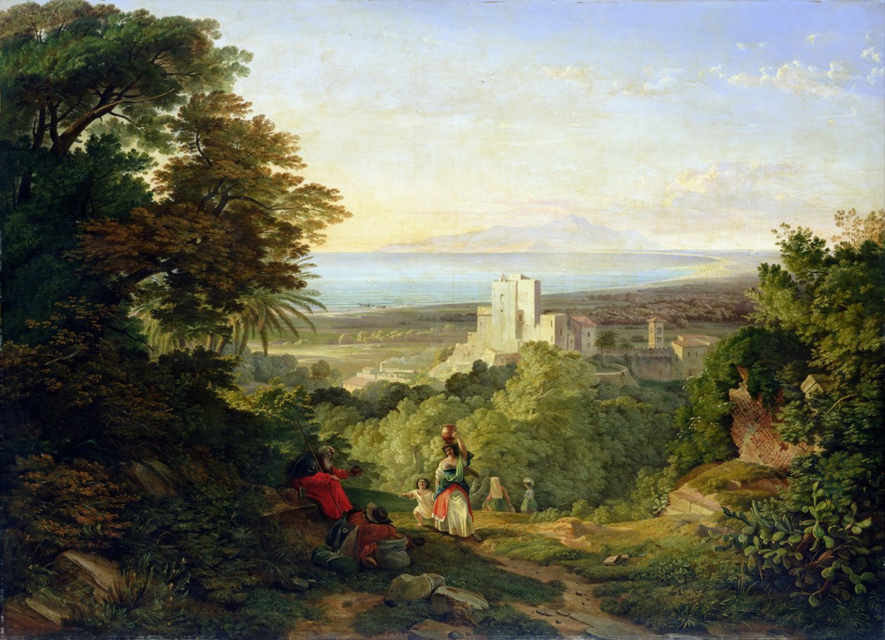 Vista de Terracina y Monte Circeo, 1833 de Friedrich Nerly