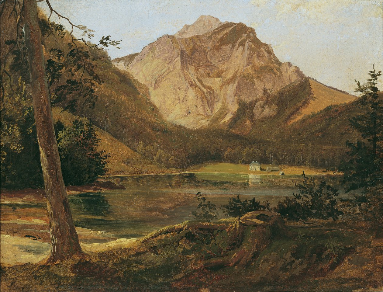 El frente Langbathsee con el Höllengebirge de Friedrich August Mathias Gauermann