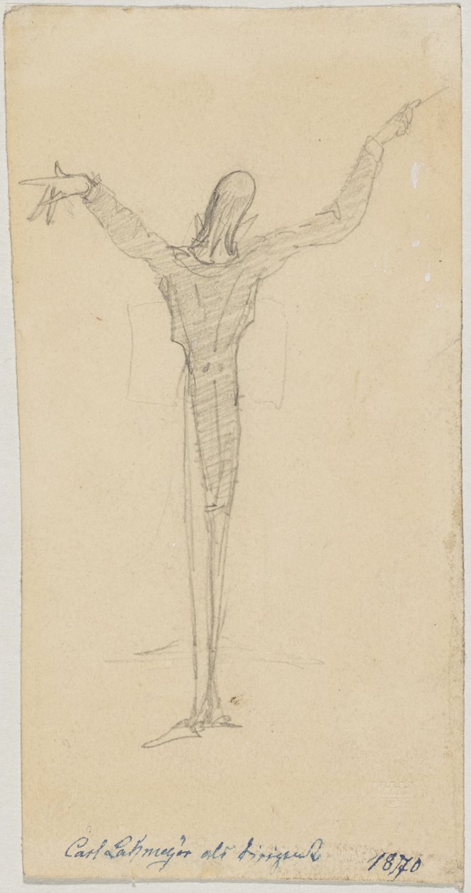 Caricatura de Carl Lahmeyer como director de Friedrich August von Kaulbach