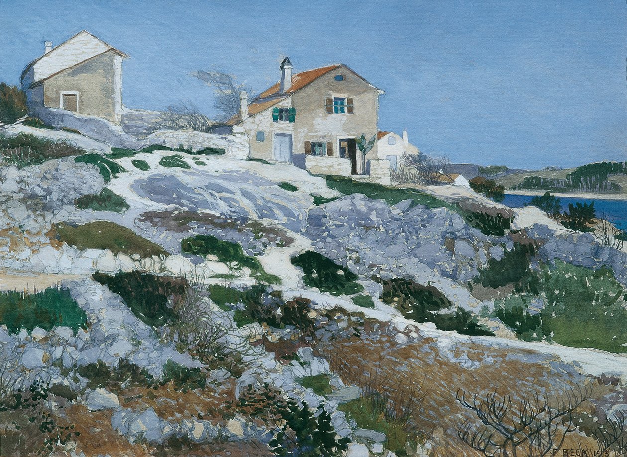 Casas de pescadores en Lussin de Friedrich Beck