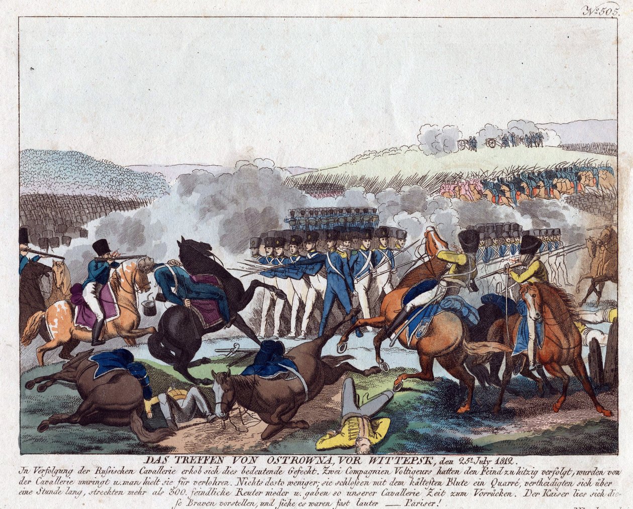 Batalla de Ostrovno, cerca de Vitebsk, el 25 de julio de 1812 de Friedrich Campe