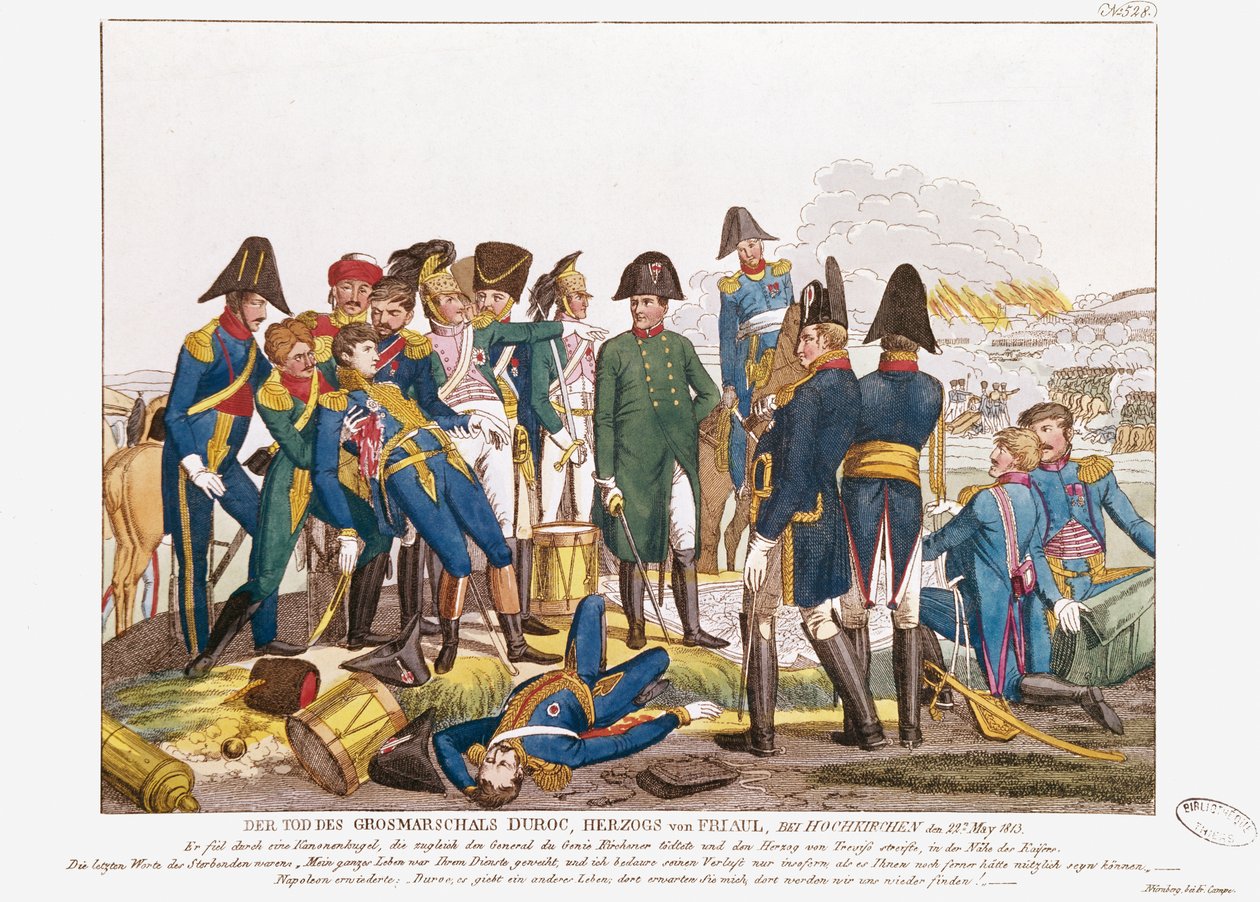La muerte del mariscal Duroc en la batalla de Bautzen, 22 de mayo de 1813 de Friedrich Campe