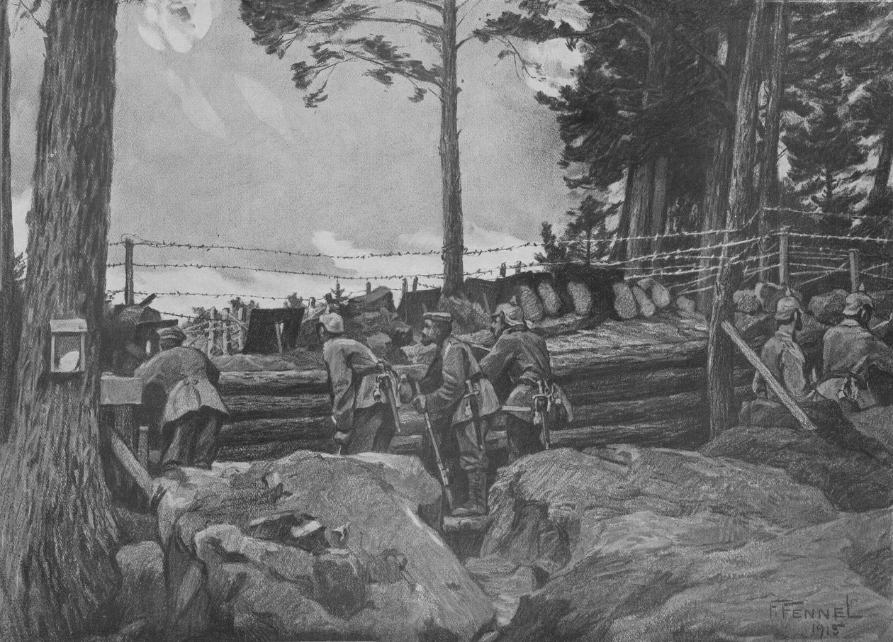 Primera Guerra Mundial: soldados alemanes luchando en los Vosgos de Friedrich Fennel