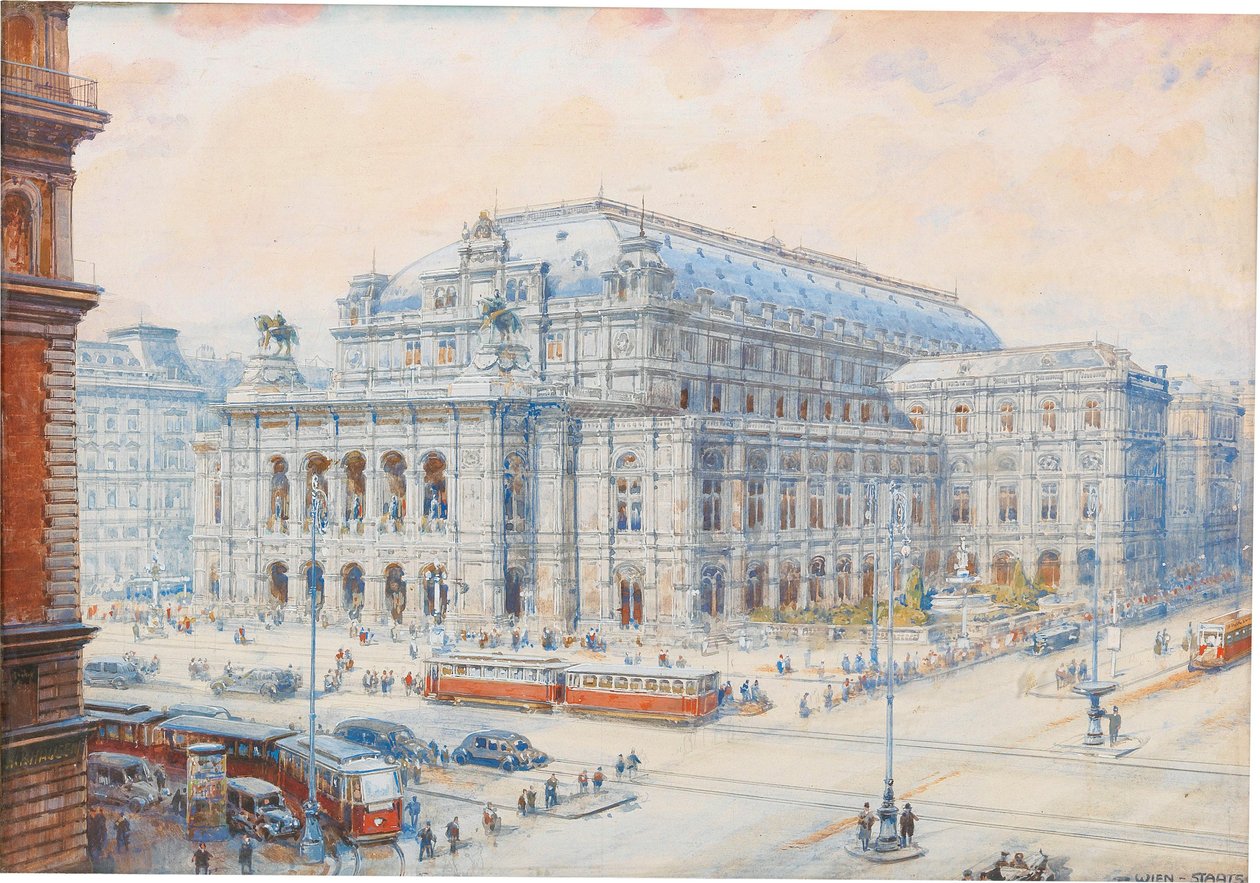 Vista de la Ópera Estatal de Viena de Friedrich Frank