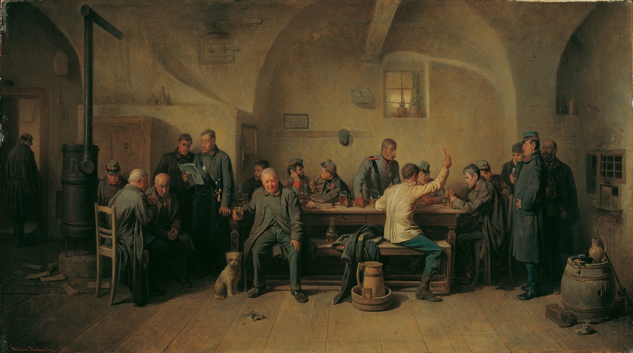 Soldados en la cantina de Friedrich Friedländer Ritter von Malheim