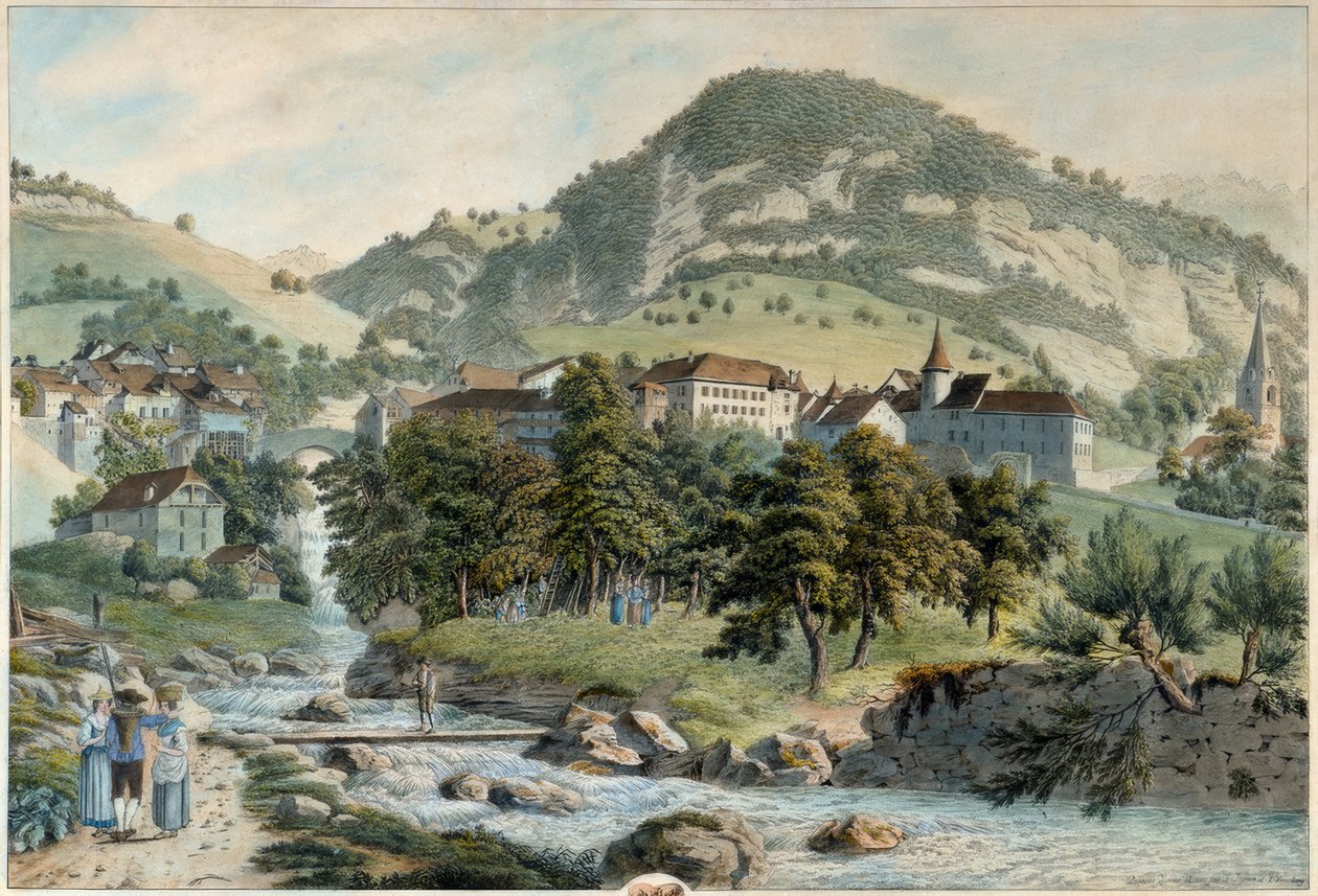 El pueblo de Montreux de Friedrich Georg Wexelberg