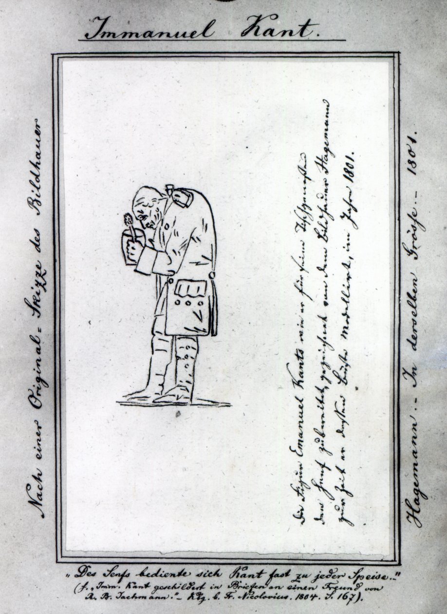 Kant mezclando mostaza, 1801 de Friedrich Hagemann
