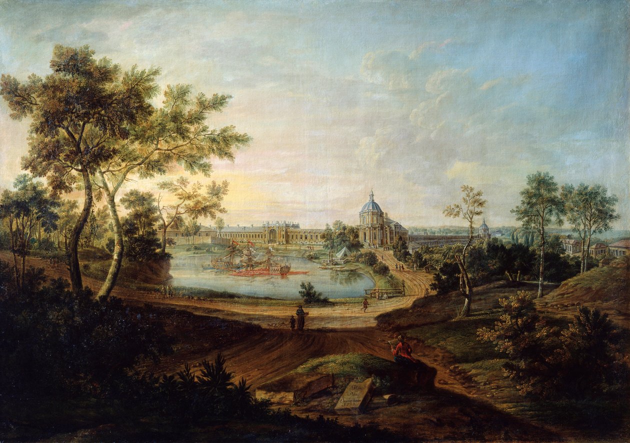 Vista del Gran Palacio en Oranienbaum, 1758 de Friedrich Hartmann Barisien