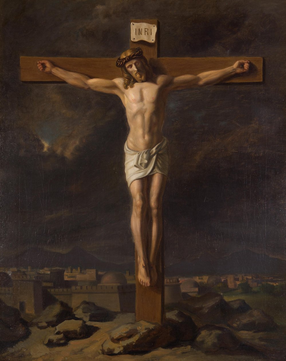 Crucifixus en paisaje de Friedrich Hasslwander
