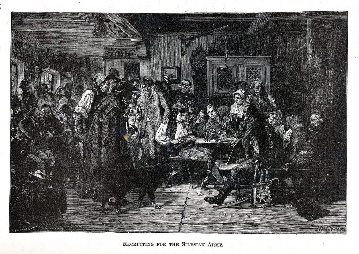Reclutamiento para el ejército de Silesia, 1882 de Friedrich Hiddemann