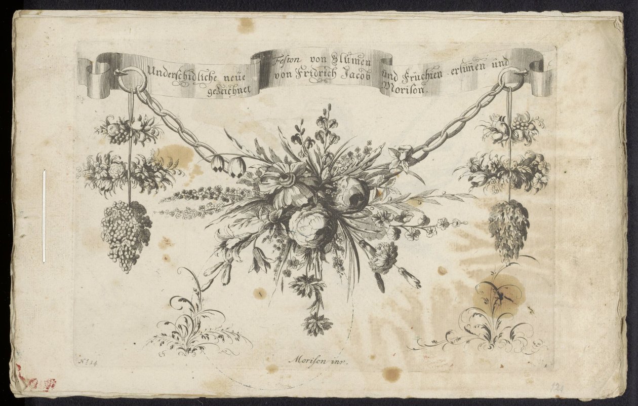 Diferentes nuevos adornos de flores y frutas. de Friedrich Jacob Morisson