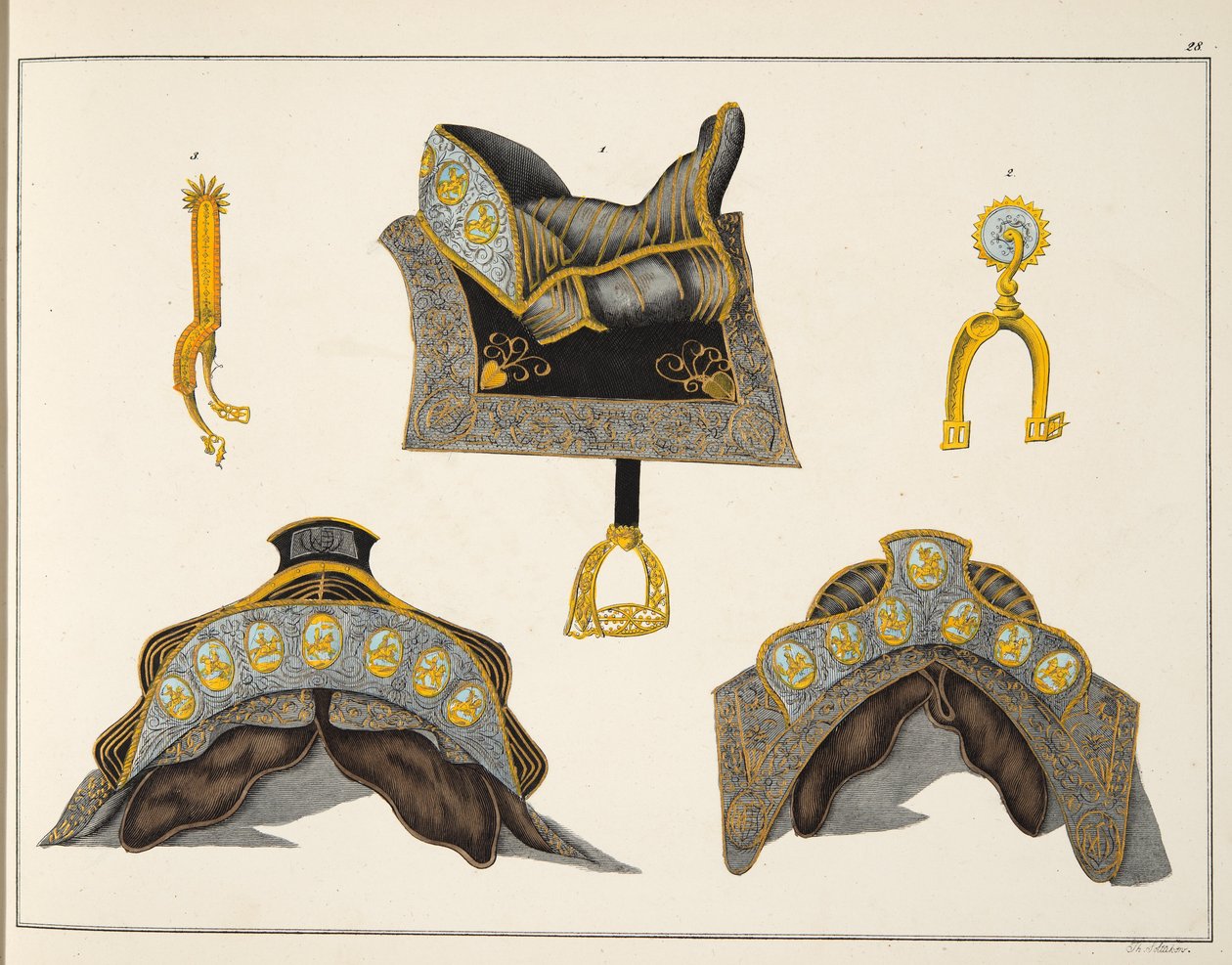 Sillas de montar y espuelas, lámina de 