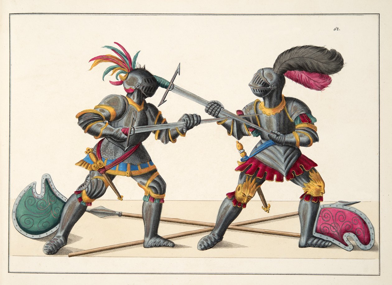 Dos caballeros luchando, lámina de 