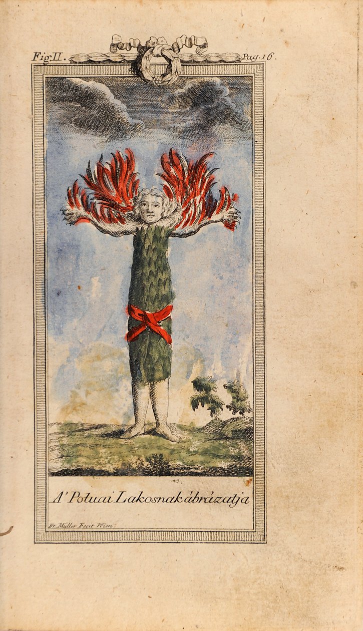 Ilustración en Ludvig Holberg- El viaje de Niels Klim al mundo subterráneo de Friedrich Müller