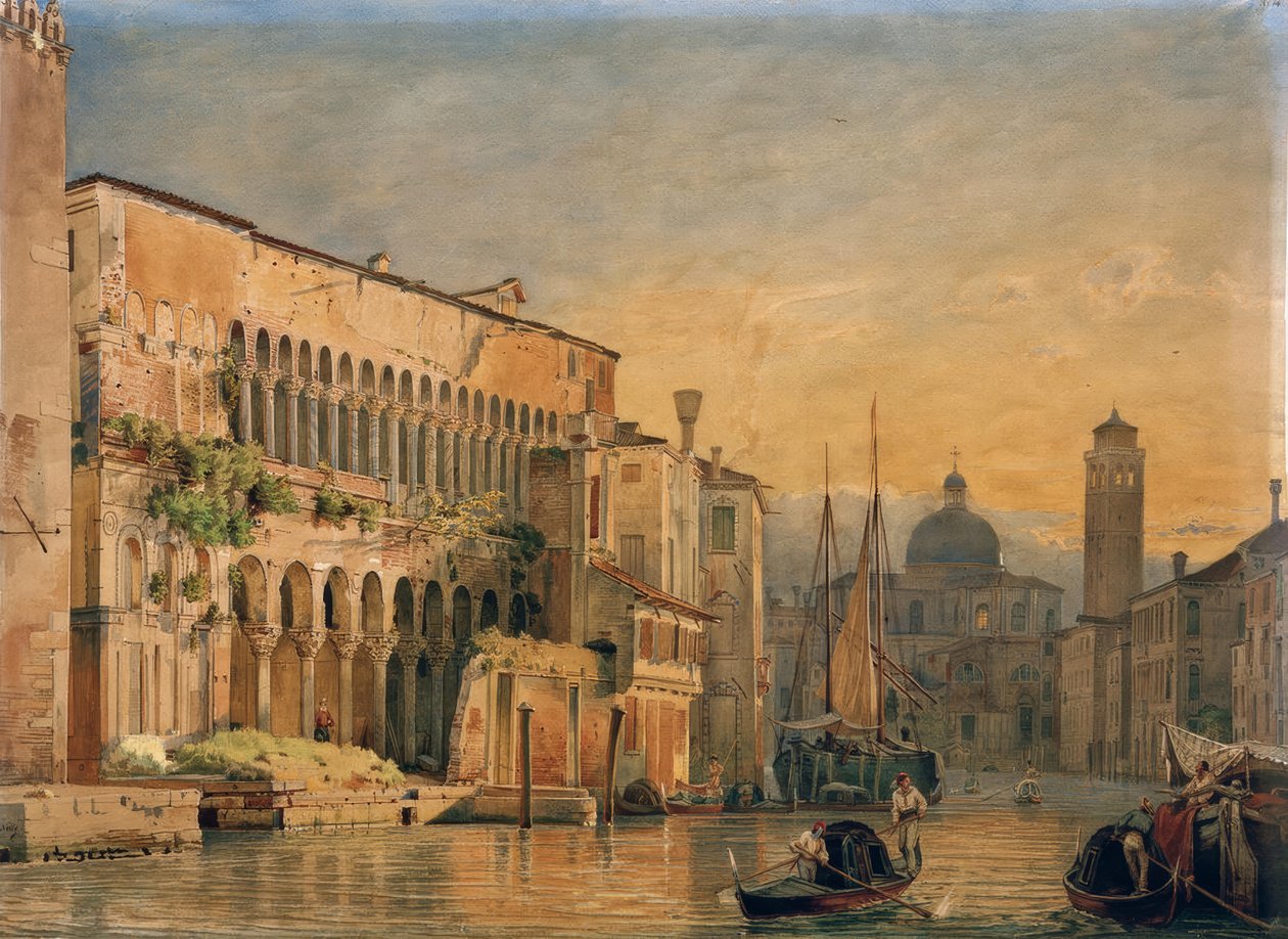 Canal Grande con el Palazzo Fondaco dei Turchi de Friedrich Nerly