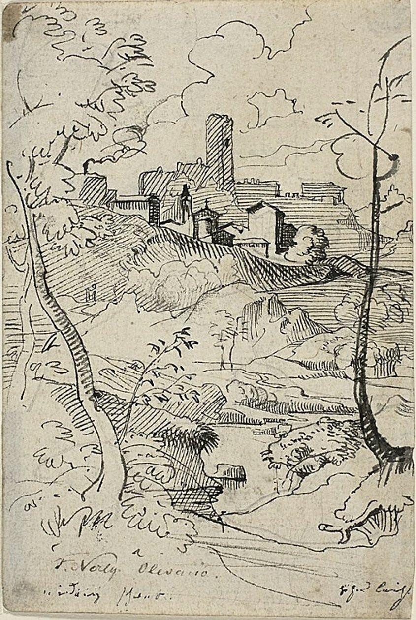 Ciudad italiana con río (anverso); Vista de una ciudad (reverso) de Friedrich Nerly