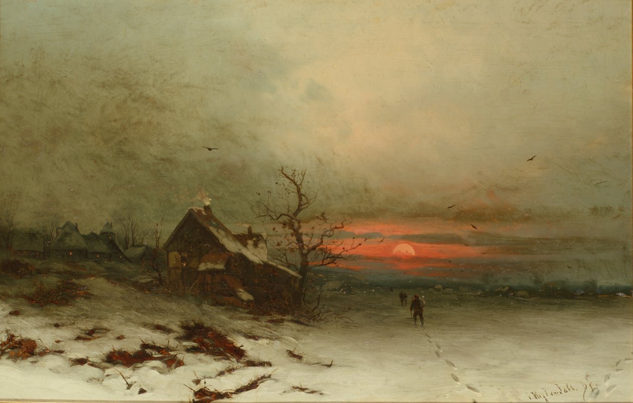 Regresando a casa al atardecer de Friedrich Nicolai Joseph Heydendahl