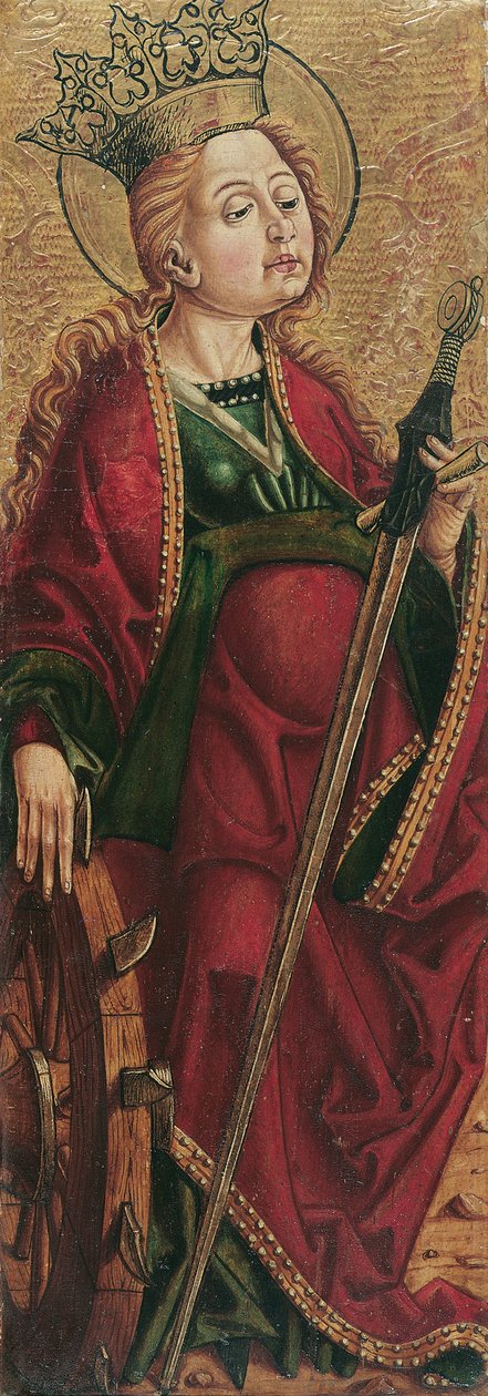 ¿Santa Catalina (adentro) y San Esteban? (fuera de) de Friedrich Pacher (Umkreis)