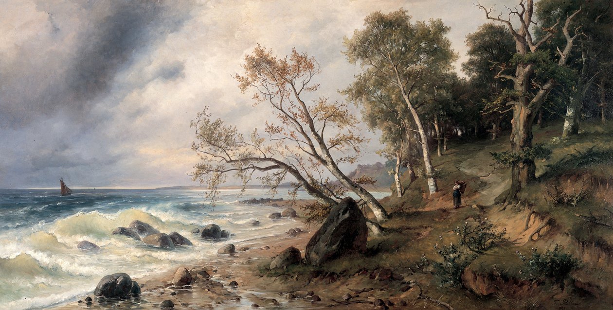 Costa báltica en la isla de Vilm de Friedrich Preller the Younger