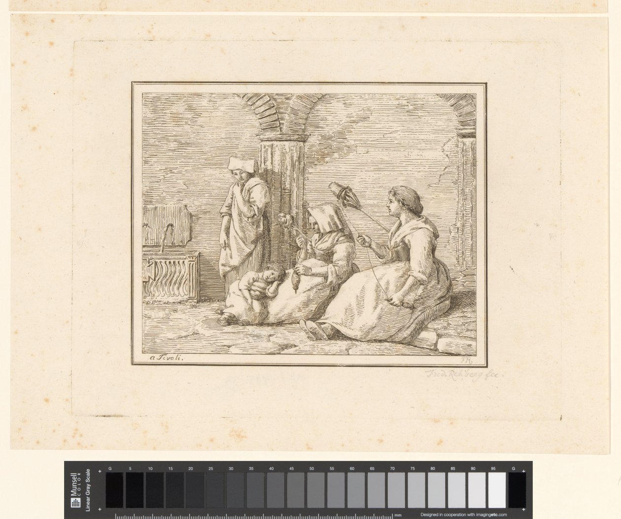 mujeres girando Escenas de la vida cotidiana en Italia (título de la serie) Figura prese dal vero (título de la serie sobre el objeto) de Friedrich Rehberg