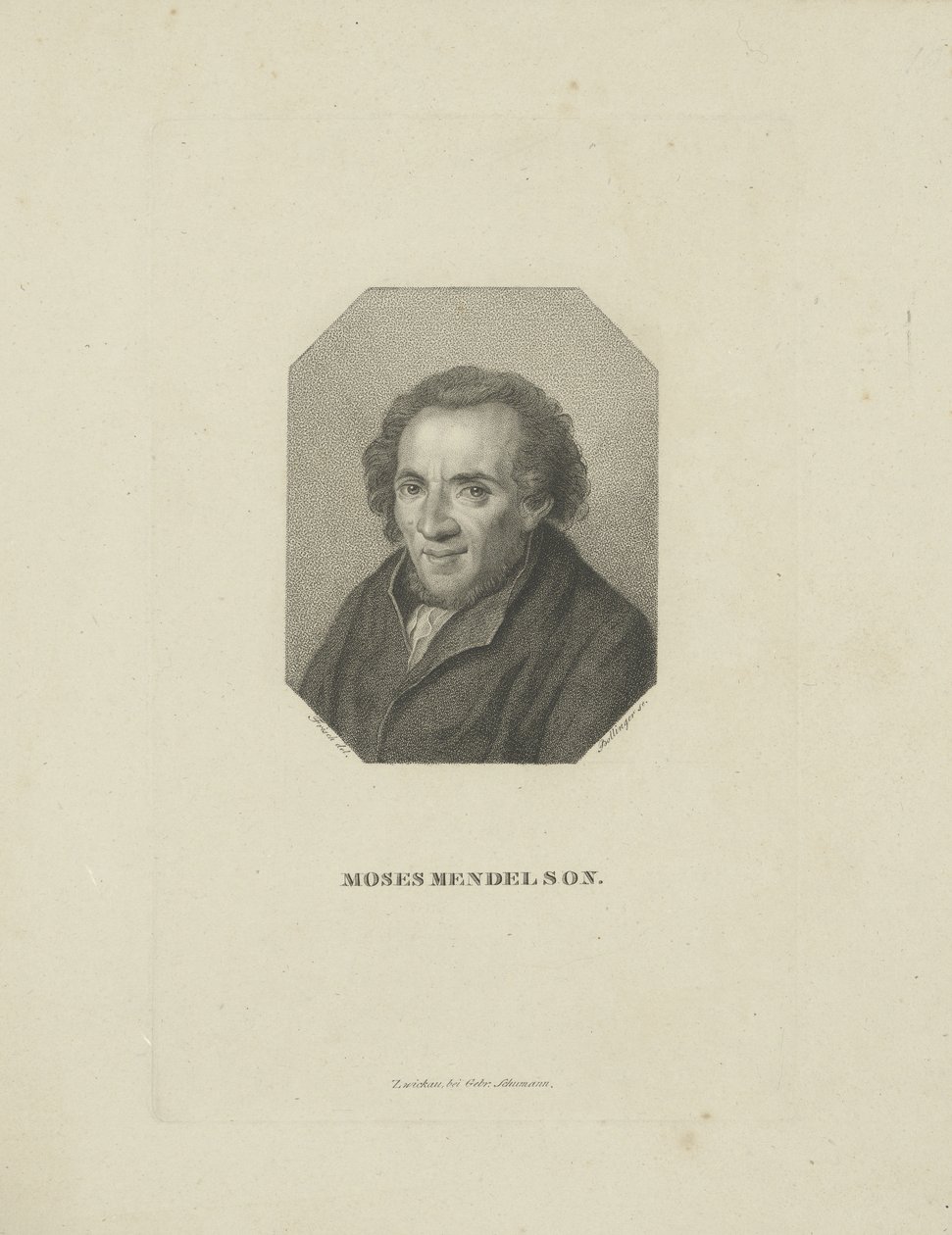 Retrato de Moses Mendelssohn 1729-1786, 1818 de Friedrich Wilhelm Bollinger