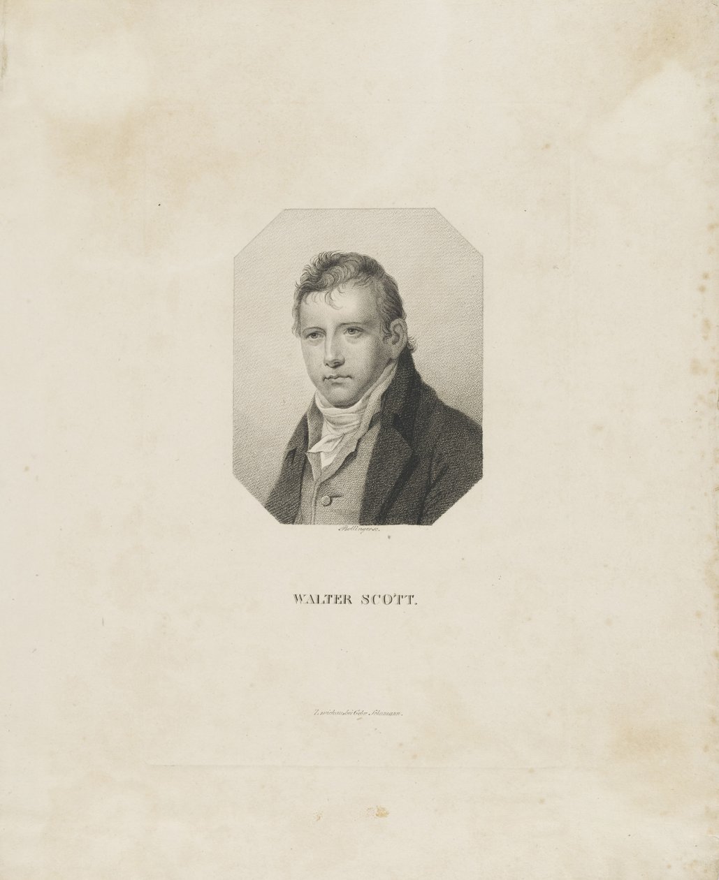 Retrato del novelista histórico y poeta Sir Walter Scott 1771-1832, ca 1825 de Friedrich Wilhelm Bollinger