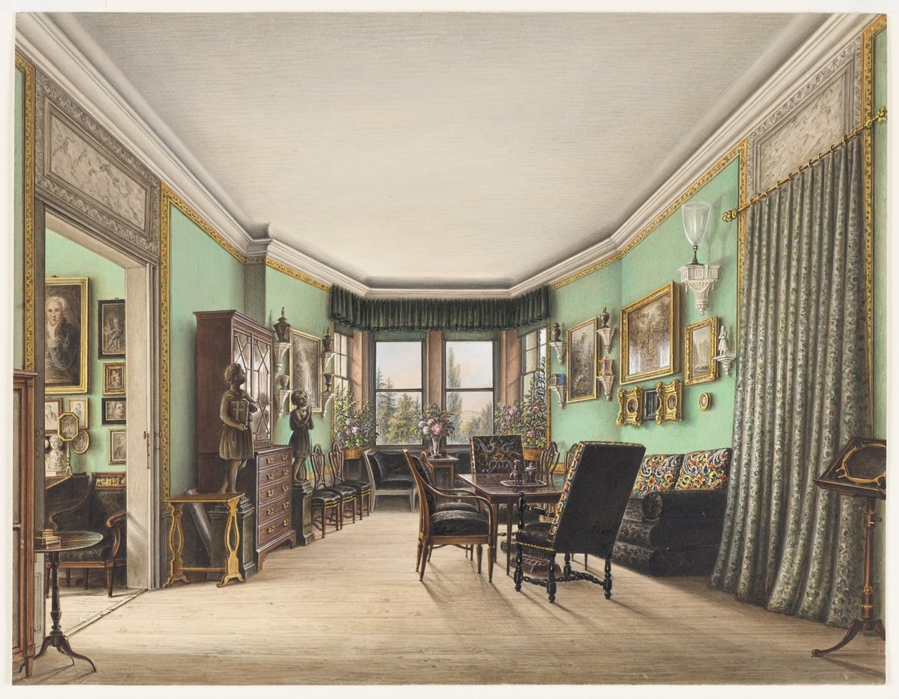 Una habitación en Schloss Buchwald, c. 1843 de Friedrich Wilhelm Klose