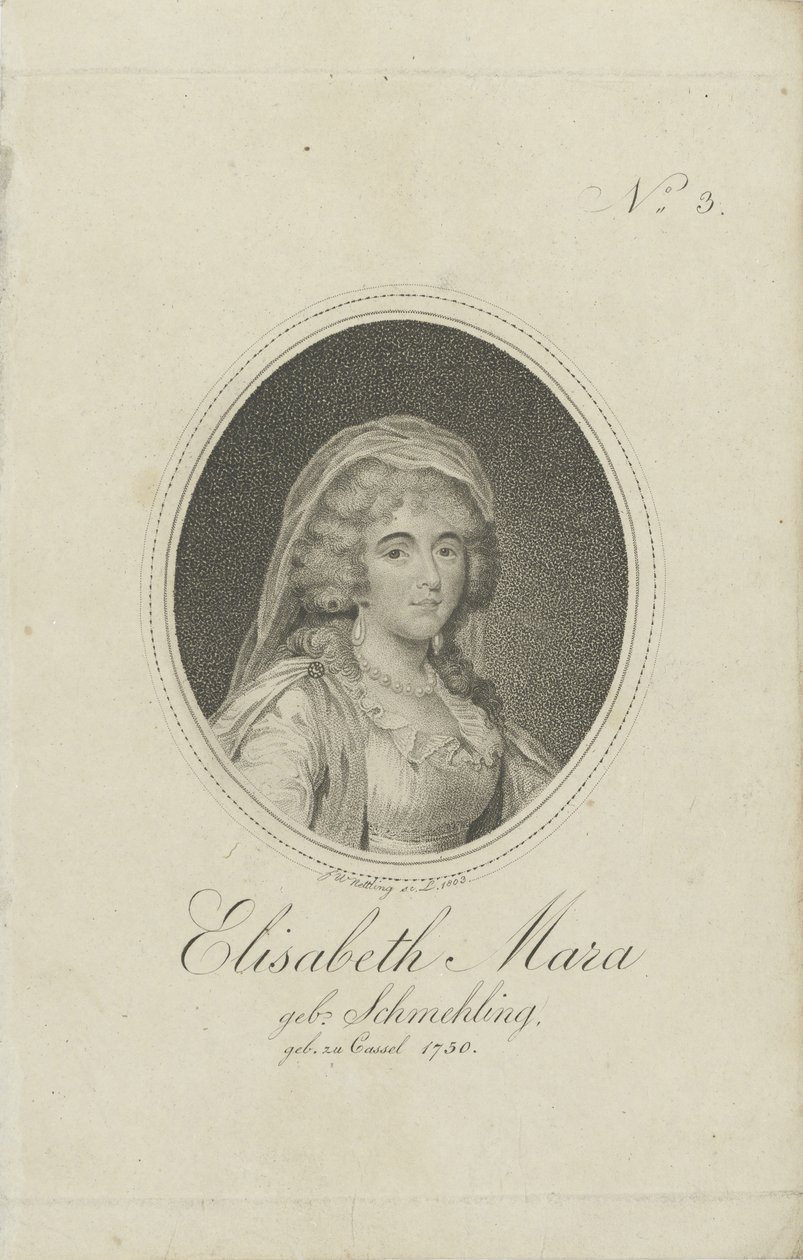 Gertrud Elisabeth Mara, nacida Schmeling 1749-1833, 1803 de Friedrich Wilhelm Nettling
