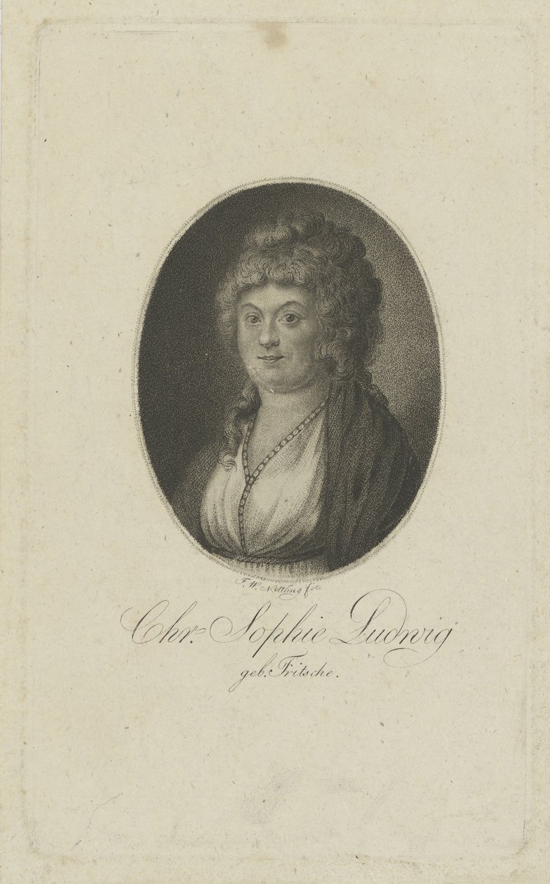 Retrato de la autora Christiane Sophie Ludwig, nacida Fritsche 1764-1815, c. 1810 de Friedrich Wilhelm Nettling