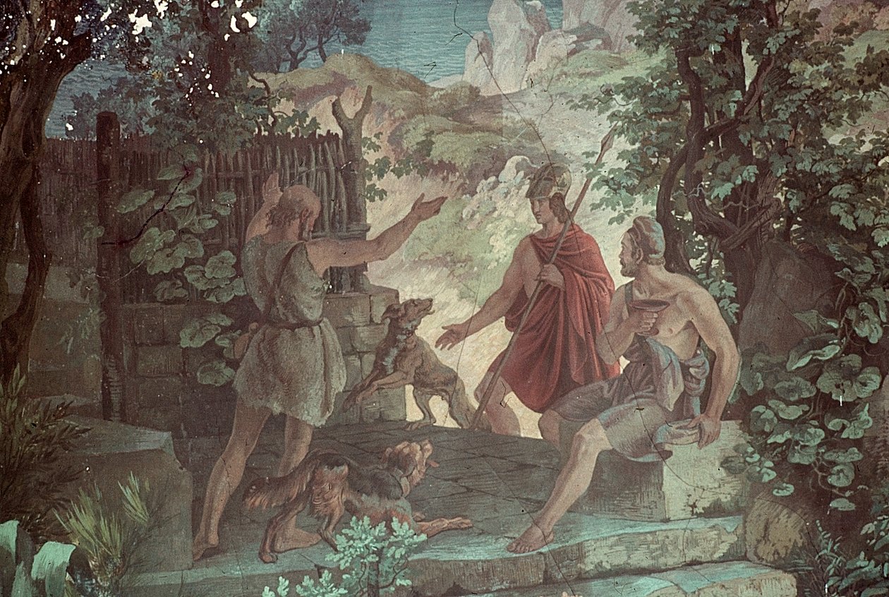 Odiseo ante el porquero Eumeo, Escenas de la Odisea de Friedrich the Elder Preller