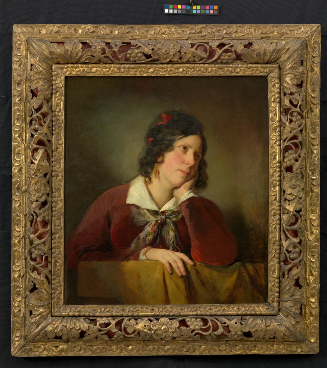 Antonie Amerling con la cabeza apoyada en la mano (primera esposa del artista) de Friedrich von Amerling