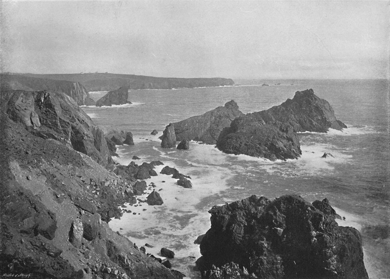 Vieja Cabeza de Lagarto y Cala Kynance, c1896 de Frith and Co