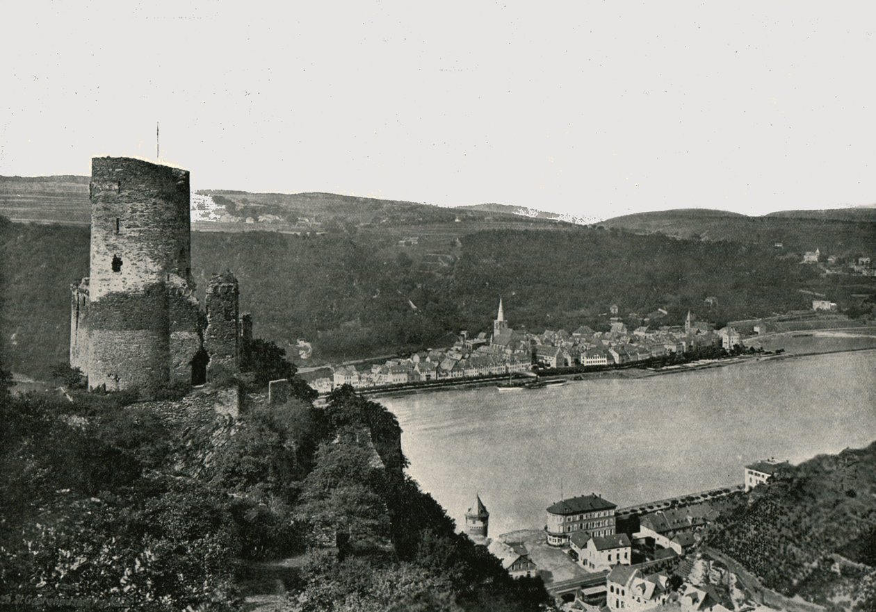 El Katz con vista al Rin, St Goarshausen, Alemania de Frith and Co