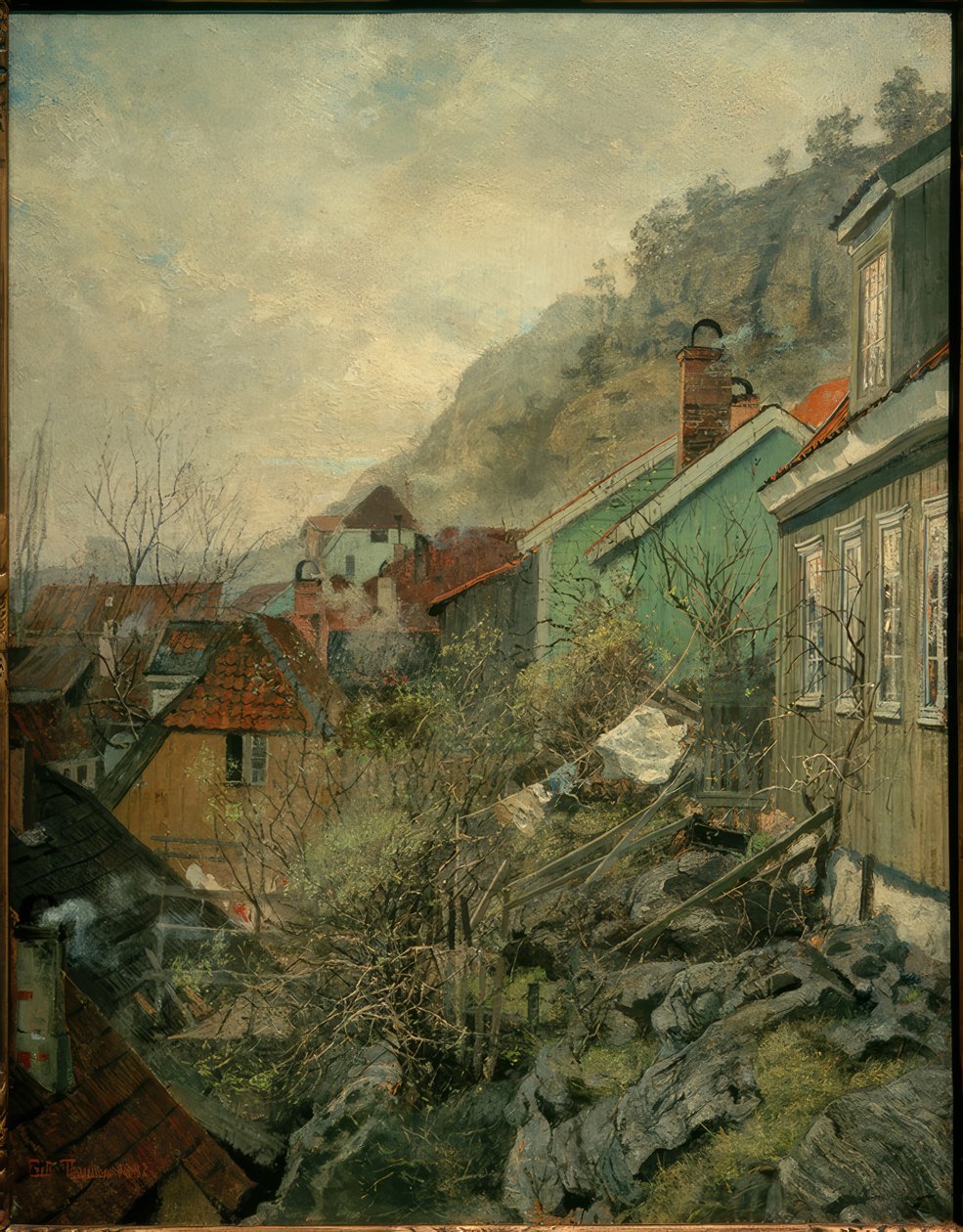 Casas en Kragerø de Fritz Thaulow